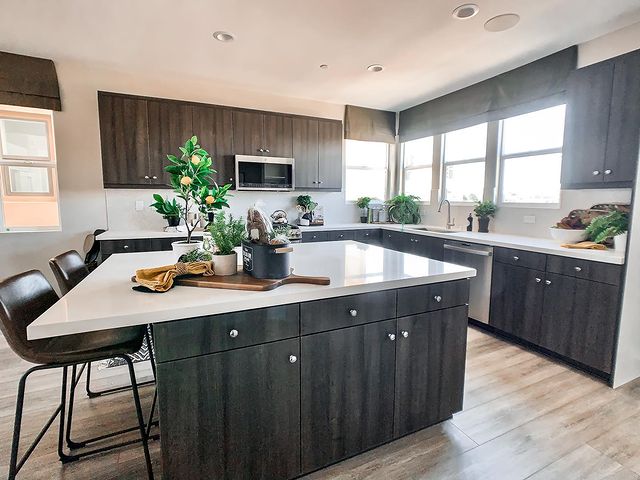 Frost White quartz kitchen island