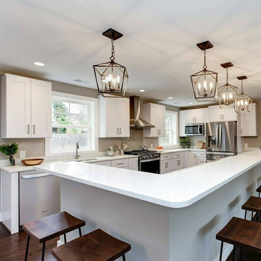 Iced White quartz bar countertop