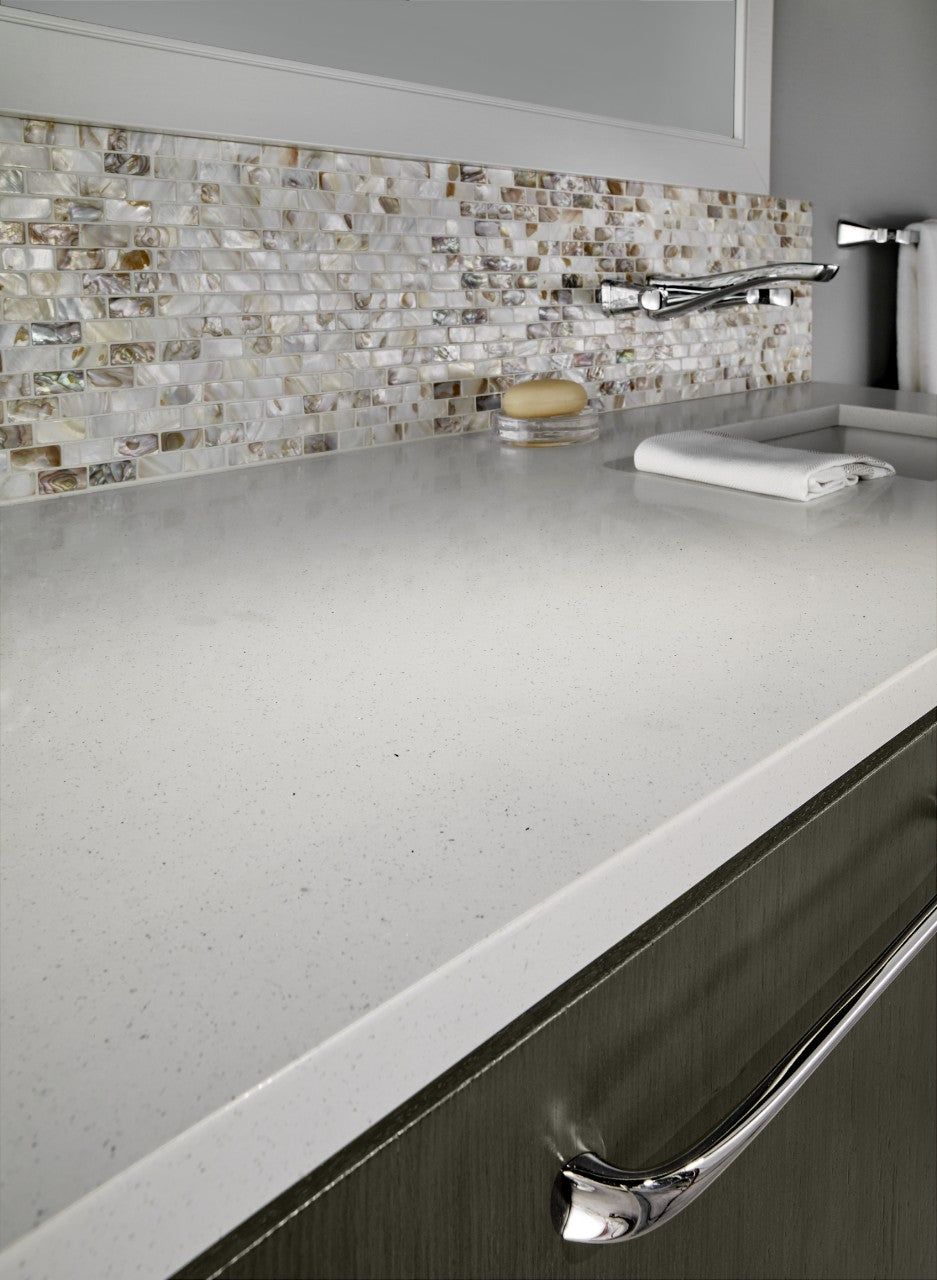 Stellar White Quartz Kitchen Countertop