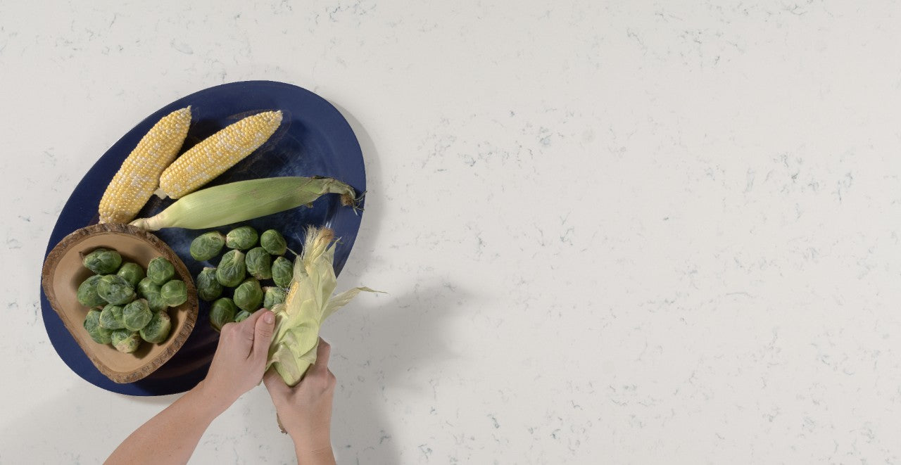 Cashmere Carrara Quartz kitchen countertop