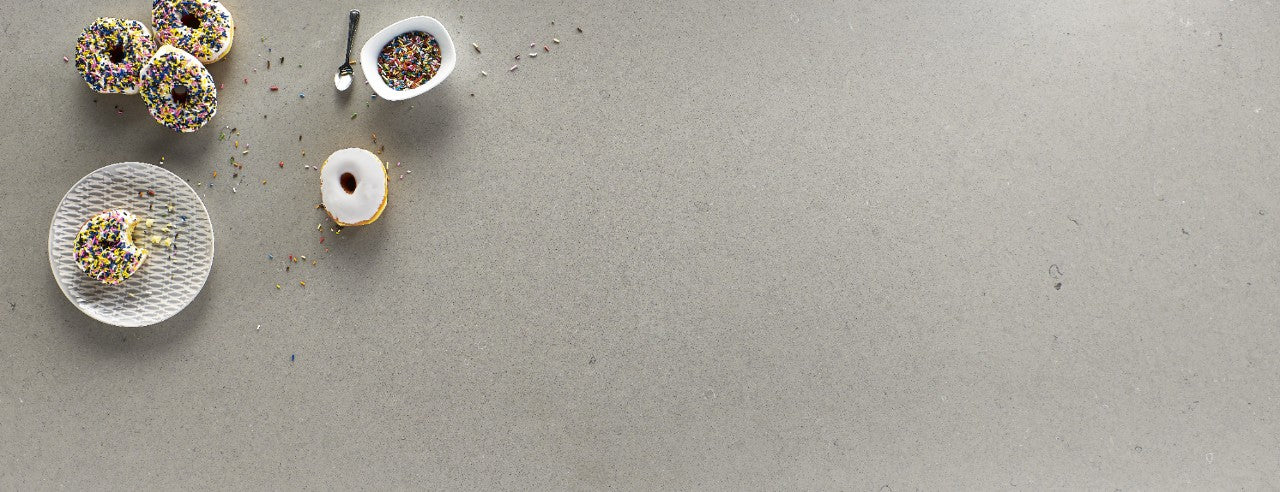 Fossil Gray Matte quartz kitchen countertops