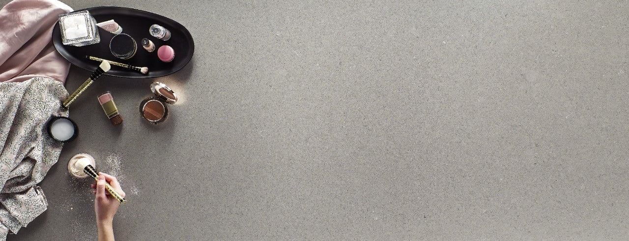 Fossil Gray quartz kitchen countertop