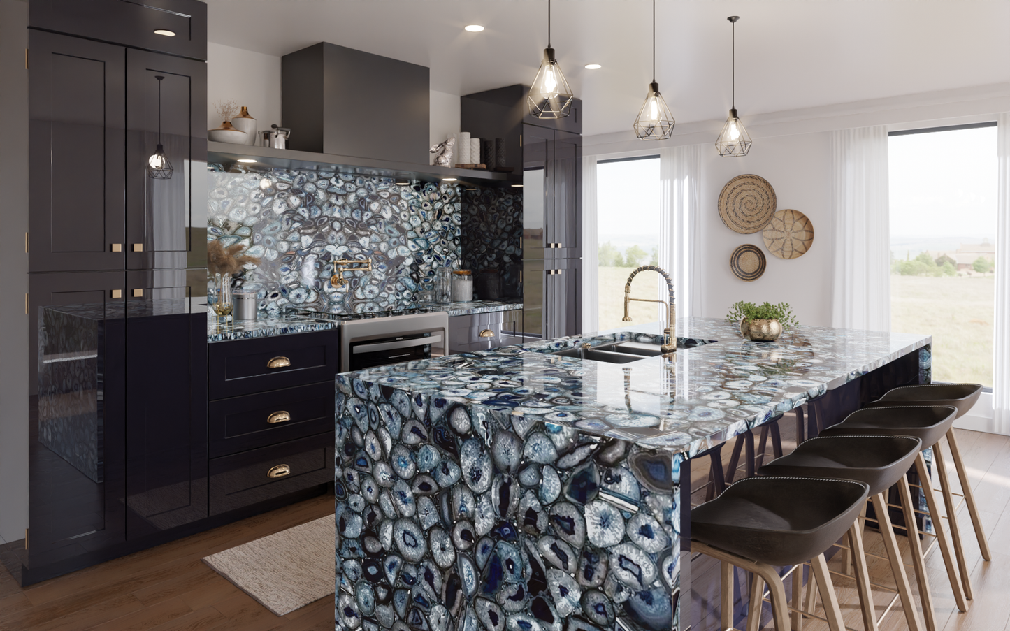 Blue Agate Kitchen Island