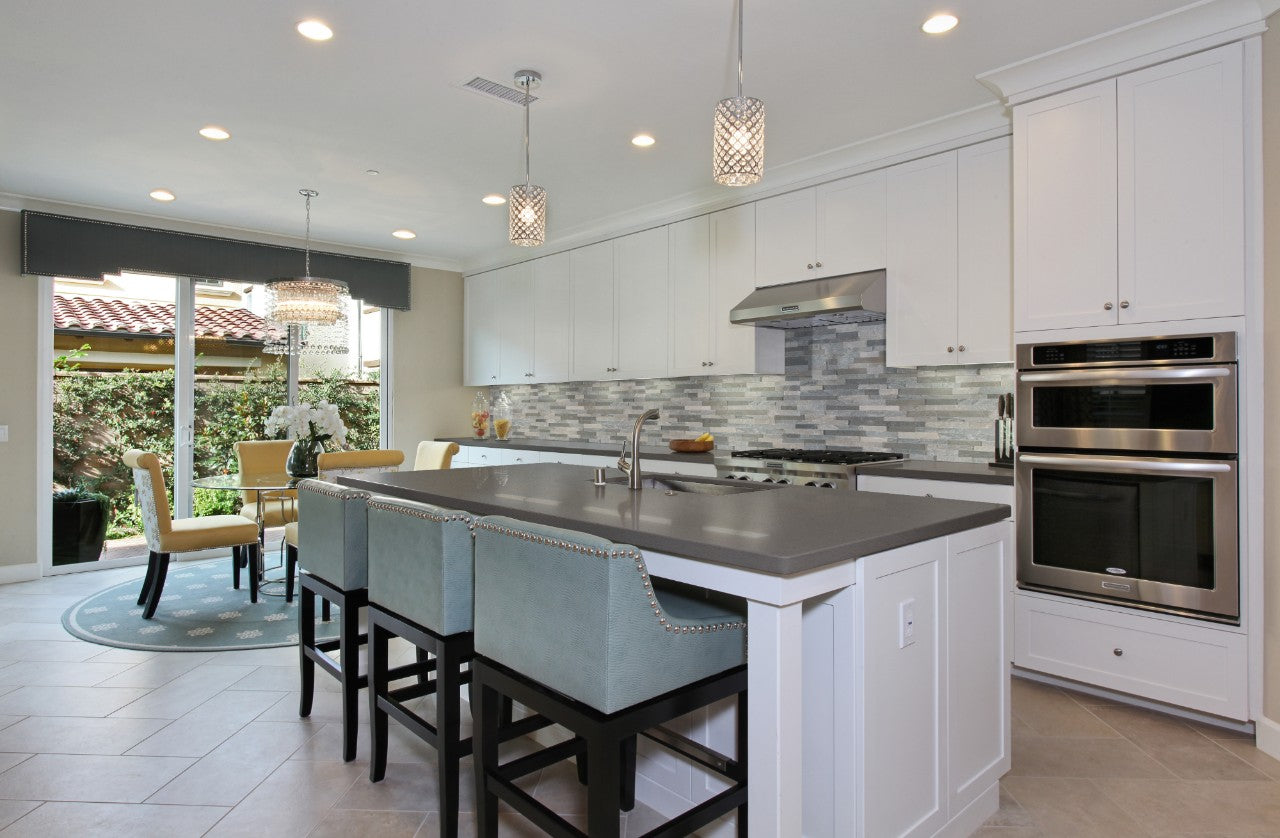 Iced Gray quartz kitchen countertops